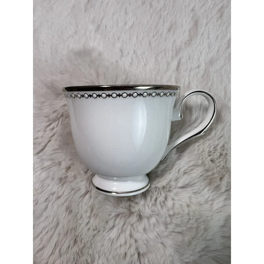 Lenox‎ 283590 Pearl Platinum Teacup, Cup, White